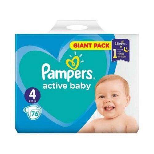 Scutece Pampers Active Baby Nr 4, Giant Pack - 76 buc