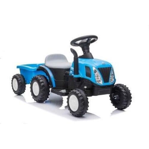 Tractor electric cu remorca pentru copii, albastru, LeanToys, 9331